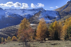 Terres d'émotions, Roya , Tinée, Couleurs d'automne, Sommets enneigés, estives de montagnes, randonnée dans le 06